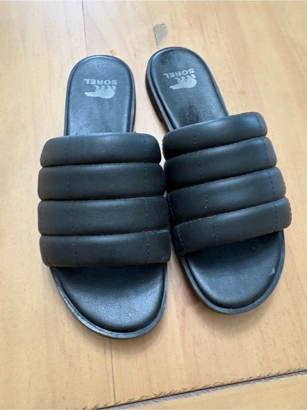 Sorel Women’s Ella Quilted Puff Slide Sandal - Black, 7